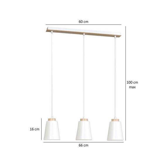 Wisząca lampa BOLERO 3 WHITE biały (443/3) - Emibig