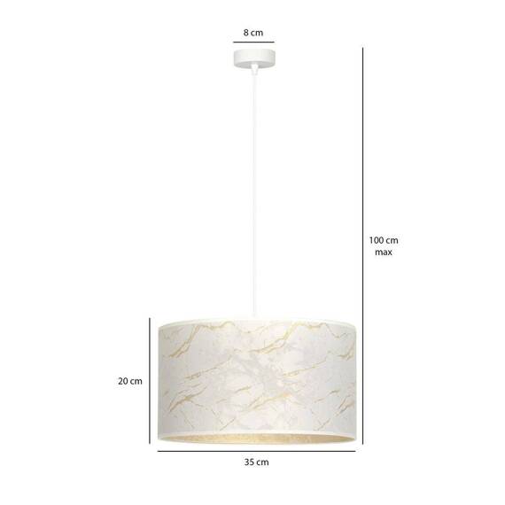 Wisząca lampa BRODDI 1 WH MARBEL WHITE biały (1049/1) - Emibig