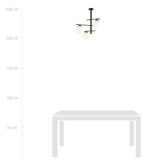 Wisząca lampa CONCORD 3 OPAL czarny (1197/3) - Emibig