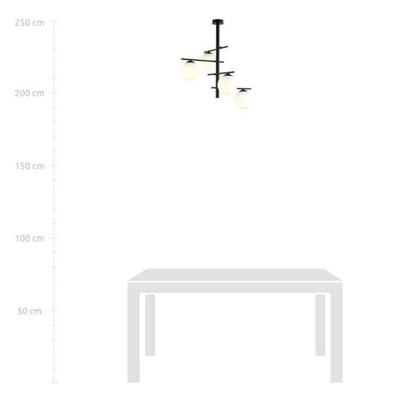 Wisząca lampa CONCORD 4 OPAL czarny (1197/4) - Emibig