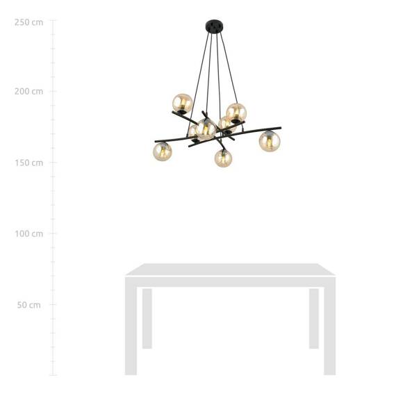 Wisząca lampa ESSA 8 MIODOWY czarny (1204/8) - Emibig