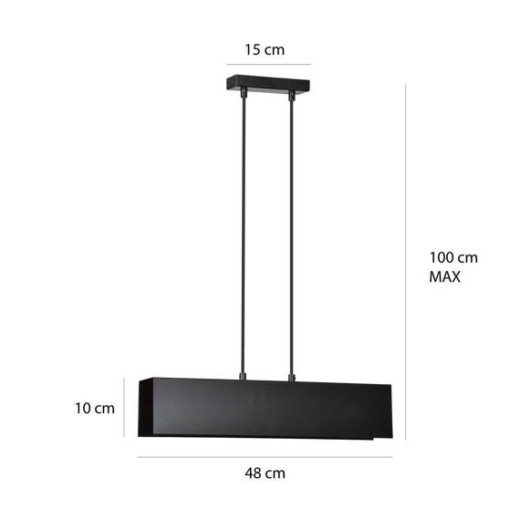 Wisząca lampa GENTOR 2 BLACK czarny (672/2) - Emibig