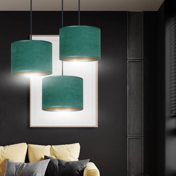 Wisząca lampa HILDE 3 BL PREMIUM GREEN czarny (1051/3PREM) - Emibig