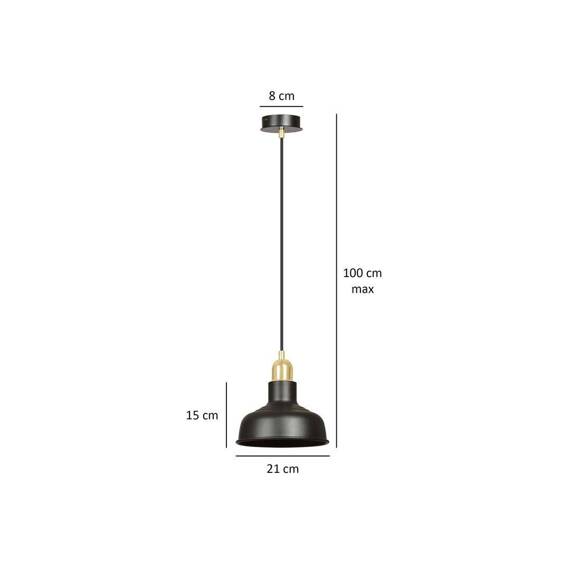 Wisząca lampa IBOR 1 BLACK czarny (1042/1) - Emibig