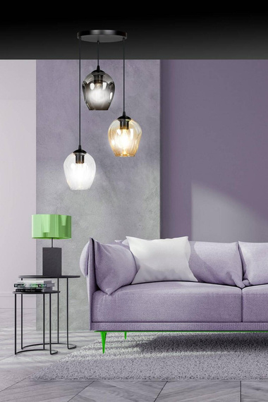 Wisząca lampa ISTAR 3 BL PREMIUM MIX czarny (682/3PREM) - Emibig