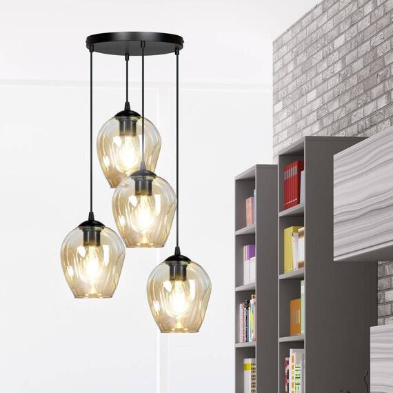 Wisząca lampa ISTAR 4 BL PREMIUM MIODOWY czarny (681/4PREM) - Emibig