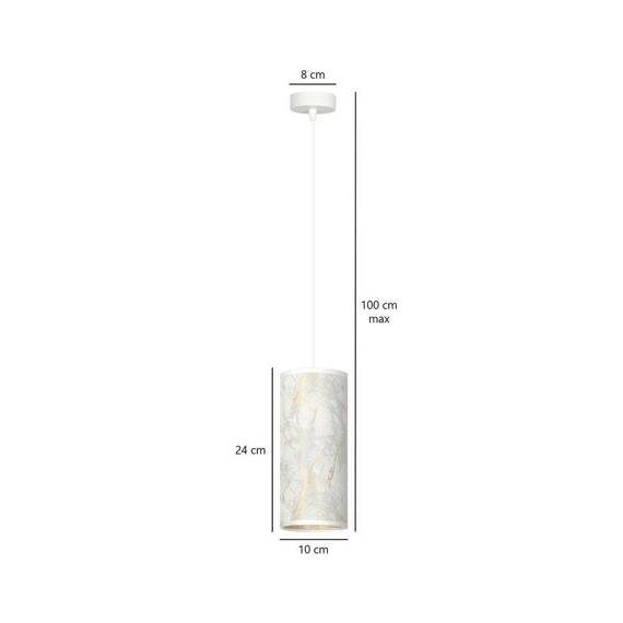 Wisząca lampa KARLI 1 WH MARBEL WHITE biały (1057/1) - Emibig