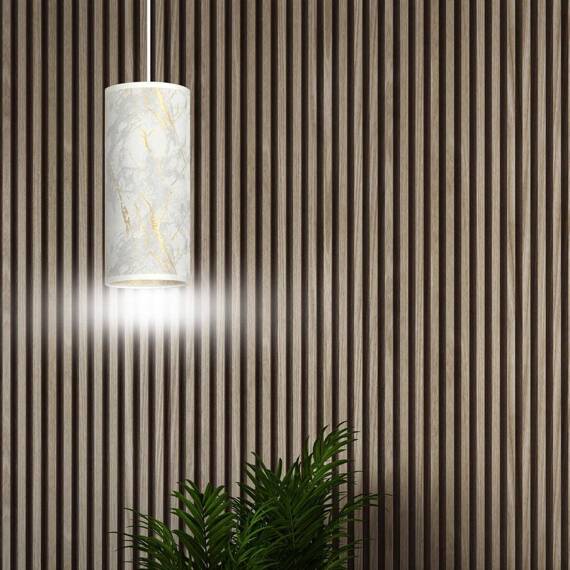 Wisząca lampa KARLI 1 WH MARBEL WHITE biały (1057/1) - Emibig