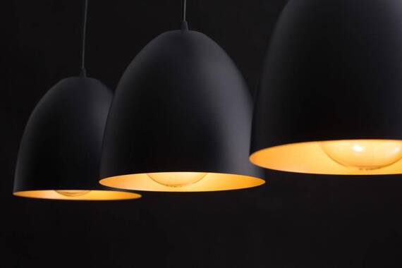 Wisząca lampa LENOX 3 BLACK / GOLD czarny-Złoty (410/3) - Emibig