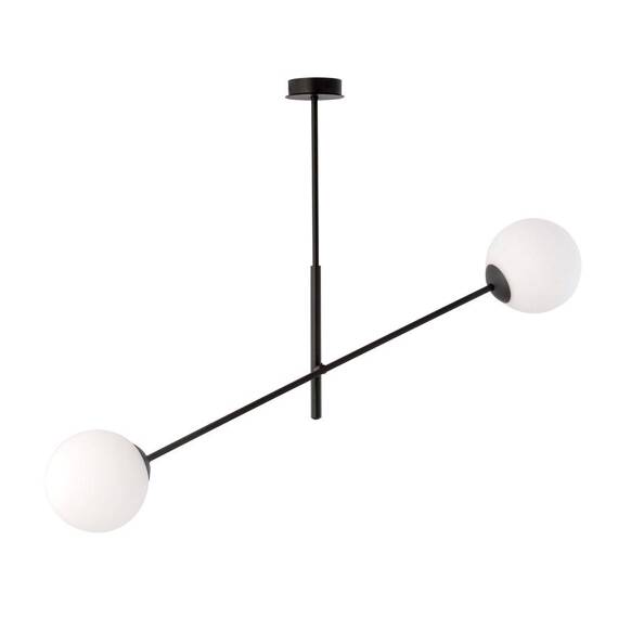 Wisząca lampa LINEAR 2 BLACK/OPAL czarny (1169/2) - Emibig