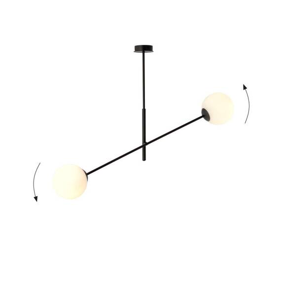 Wisząca lampa LINEAR 2 BLACK/OPAL czarny (1169/2) - Emibig