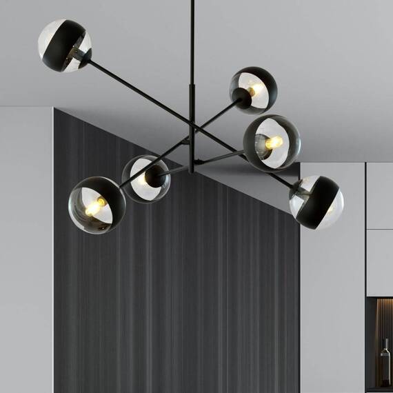 Wisząca lampa LINEAR 6 BLACK/STRIPE czarny (1168/6) - Emibig