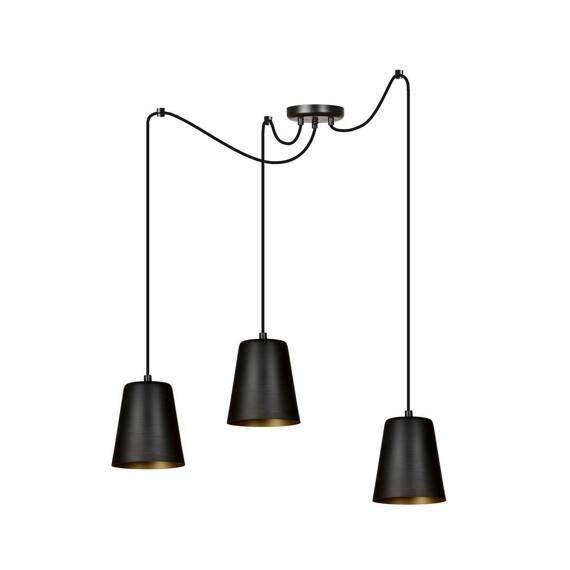 Wisząca lampa LINK 3 BLACK / GOLD czarny-Złoty (455/3) - Emibig