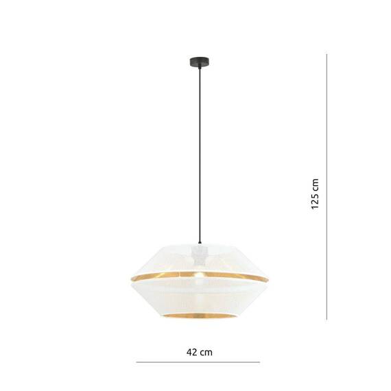 Wisząca lampa  MALIA 1 WHITE/GOLD  czarny (1184/1) - Emibig