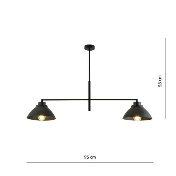 Wisząca lampa MAVERICK 2 BLACK  czarny (1211/2) - Emibig