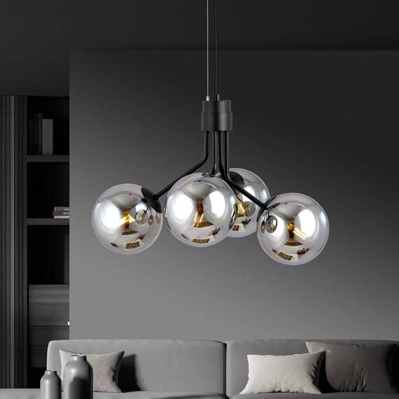 Wisząca lampa NOVA 4  BLACK/GRAFIT  czarny (1140/4) - Emibig