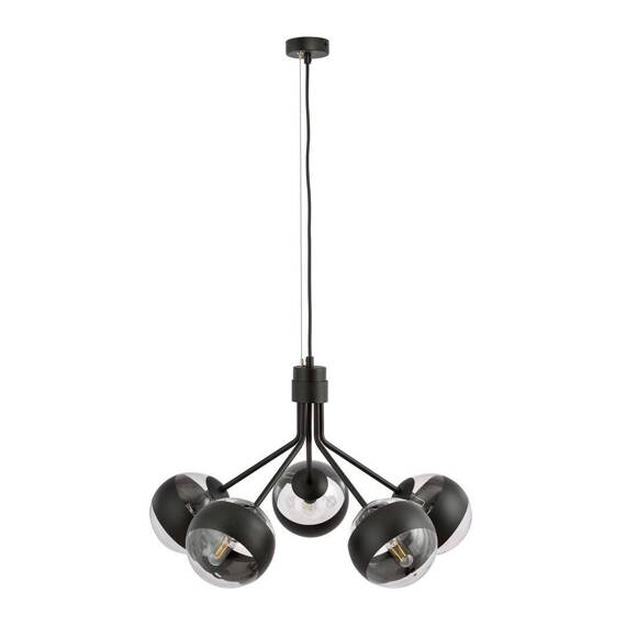 Wisząca lampa NOVA 5  BLACK/STRIPE czarny (1139/5) - Emibig