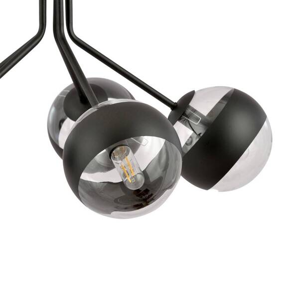 Wisząca lampa NOVA 5  BLACK/STRIPE czarny (1139/5) - Emibig