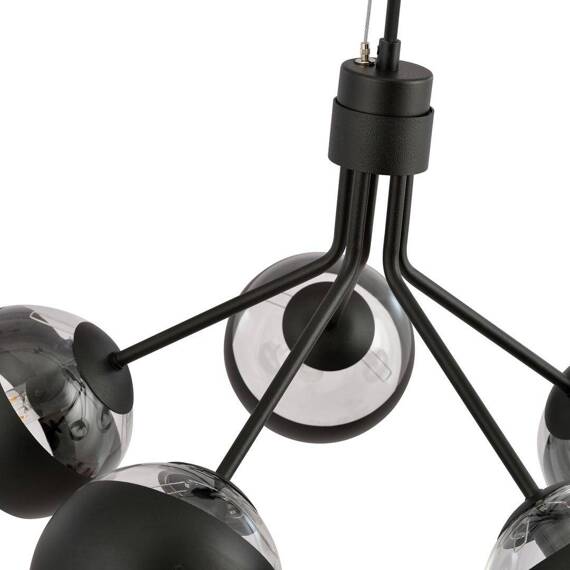 Wisząca lampa NOVA 5  BLACK/STRIPE czarny (1139/5) - Emibig