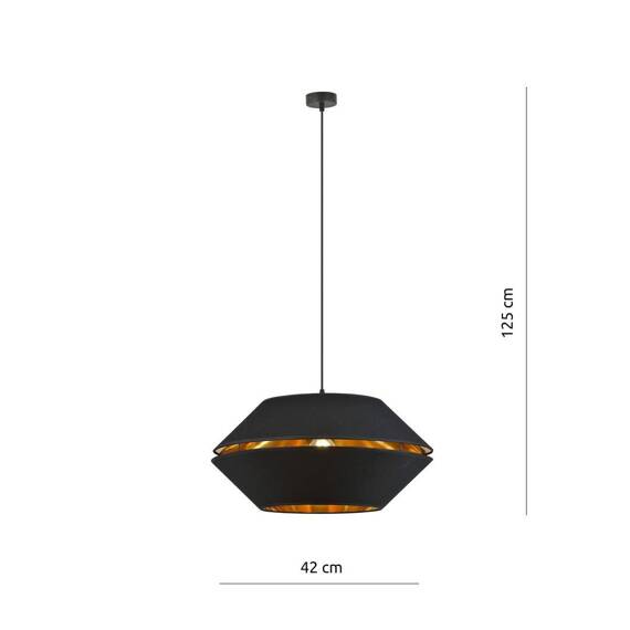 Wisząca lampa  PIANO 1 BLACK/GOLD  czarny (1183/1) - Emibig