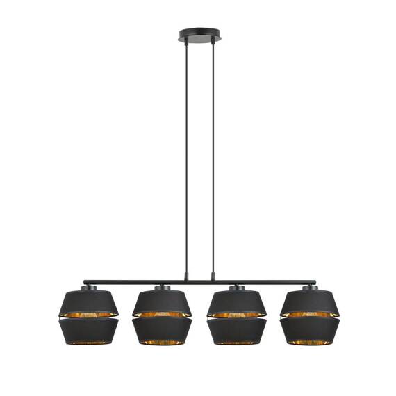 Wisząca lampa  PIANO 4 BLACK/GOLD  czarny (1183/4) - Emibig