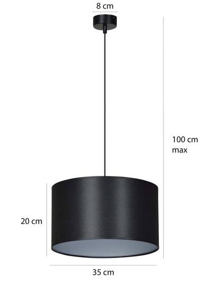 Wisząca lampa ROTO 1 BL BLACK/SILVER czarny-Srebrny (185/1) - Emibig