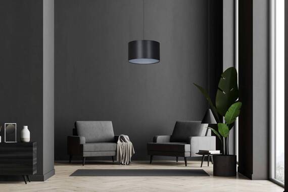 Wisząca lampa ROTO 1 BL BLACK/SILVER czarny-Srebrny (185/1) - Emibig