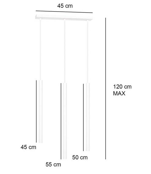 Wisząca lampa SELTER 3 WHITE biały (553/3) - Emibig