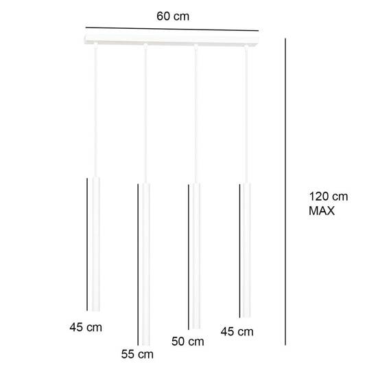 Wisząca lampa SELTER 4 BLACK czarny (552/4) - Emibig