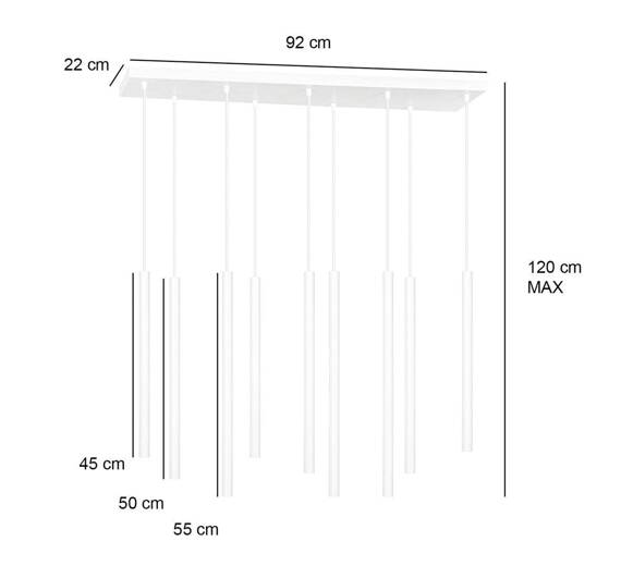 Wisząca lampa SELTER 9 BLACK czarny (552/9) - Emibig