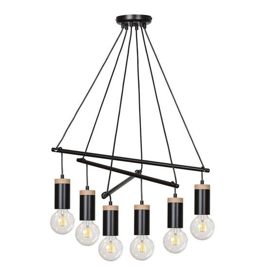 Wisząca lampa SKANDIA 6 BLACK oprawa oświetleniowa (799/6) - Emibig