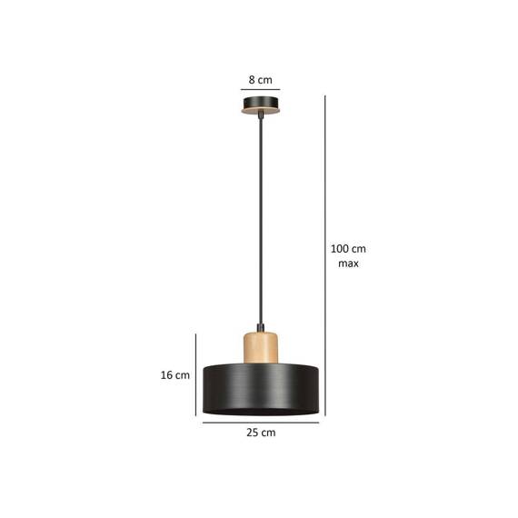 Wisząca lampa TORIN 1 BLACK czarny (1046/1) - Emibig