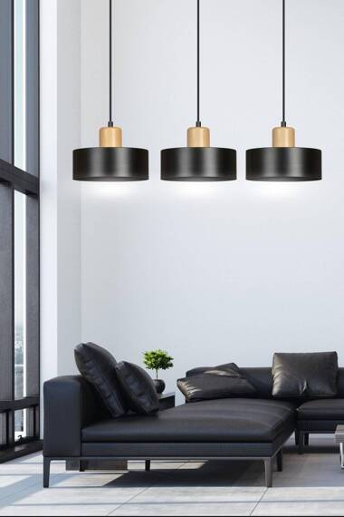 Wisząca lampa TORIN 3 BLACK czarny (1046/3) - Emibig