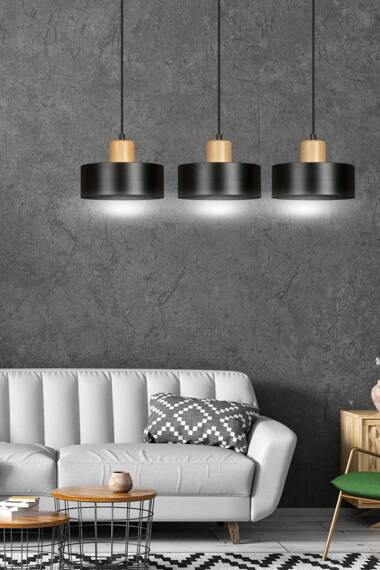 Wisząca lampa TORIN 3 BLACK czarny (1046/3) - Emibig