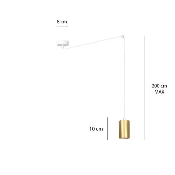 Wisząca lampa TRAKER 1 WH/GOLD biały-Złoty (527/1) - Emibig