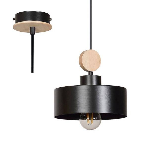 Wisząca lampa TUNISO 1 BLACK czarny (582/1) - Emibig