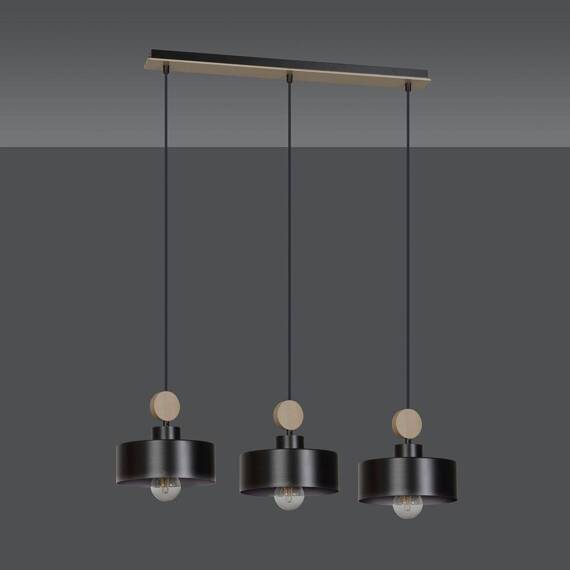 Wisząca lampa TUNISO 3 BLACK czarny (582/3) - Emibig