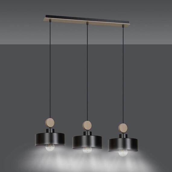 Wisząca lampa TUNISO 3 BLACK czarny (582/3) - Emibig