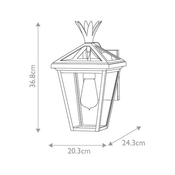 Zewnętrzna lampa ścienna HK-PALMA-S-BK Elstead Lighting Palma