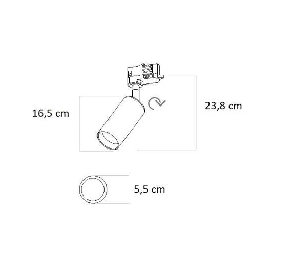 Złoty Reflektor Ledowy Do Szyny 3 Fazowy Berella Light Fusa 15W GD BL5192