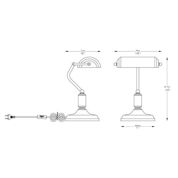 Zuma Line A2048-BK Lampa Stołowa Roma