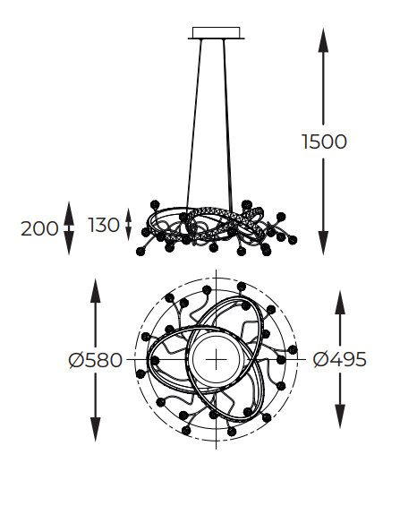 Zuma Line Lampa wisząca Maia MD3481-1S-3BCT