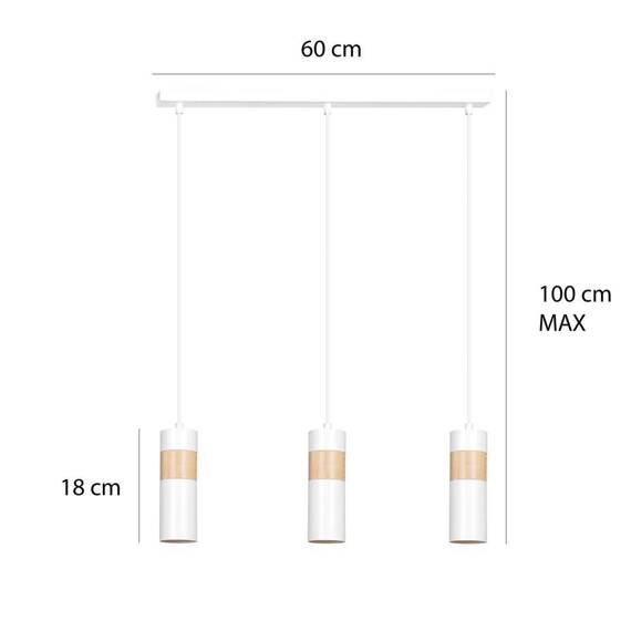 Zwis AKARI 3 WHITE biały (733/3) - Emibig