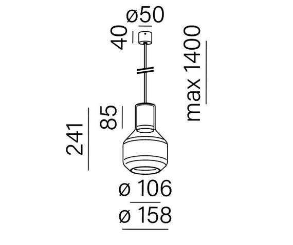 Zwis AQform Aquaform MODERN GLASS Barrel LED zwieszany 59848-M930-D9-00-16