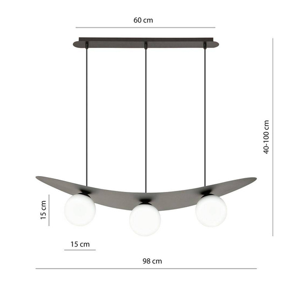 Zwis AURA 3 BL OPAL czarny (1301/3) - Emibig