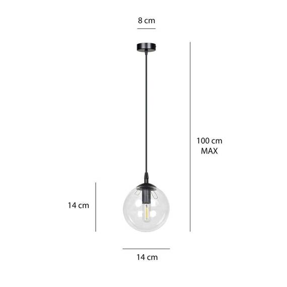 Zwis COSMO 1 BL TRANSPARENT czarny (711/1) - Emibig