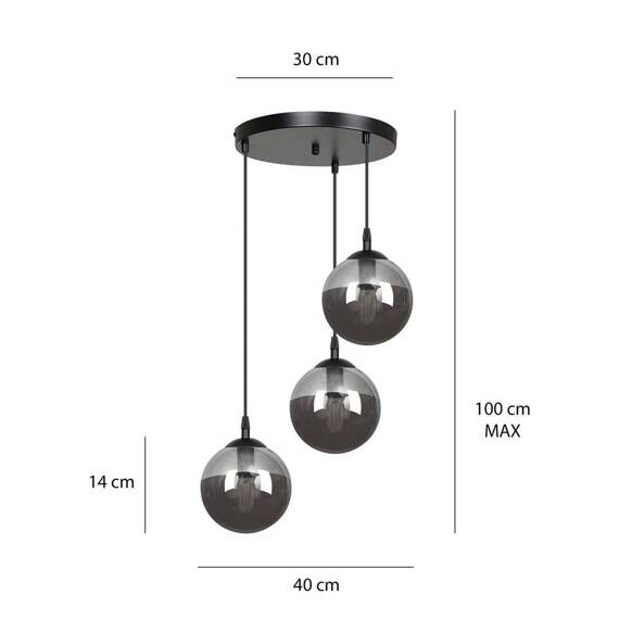 Zwis COSMO 3 BL PREMIUM GRAFIT czarny (712/3PREM) - Emibig