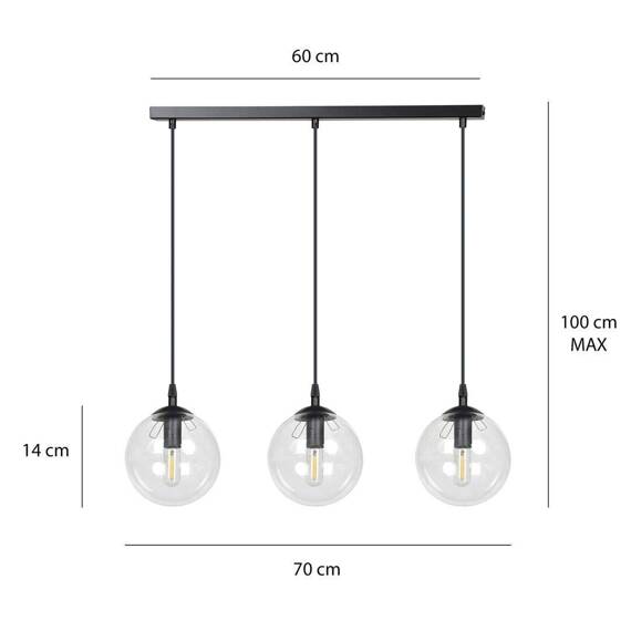 Zwis COSMO 3 BL TRANSPARENT czarny (711/3) - Emibig