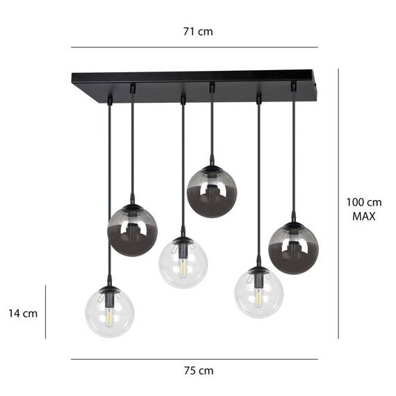 Zwis COSMO 6 BL MIX2 czarny (714/6M2) - Emibig