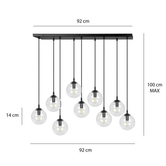 Zwis COSMO 9 BL TRANSPARENT czarny (711/9) - Emibig